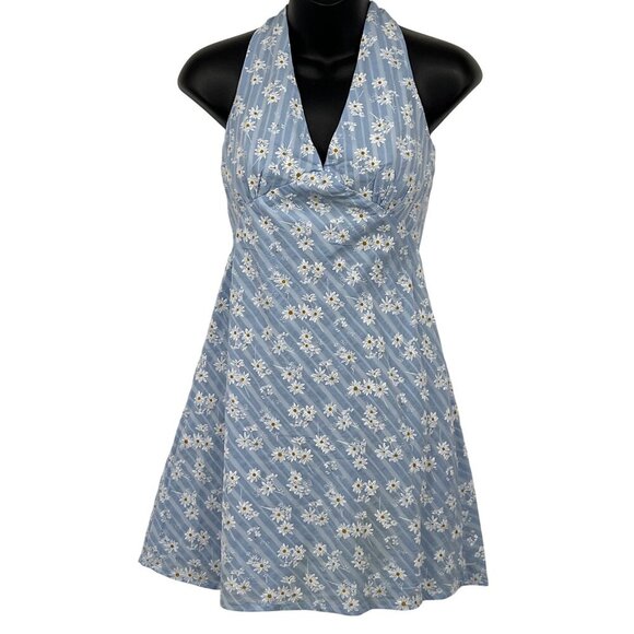 Billy J Halter 6 Daisy Blue V-Neck Floral Sleeveless Mini Delilah Women NWT New - Picture 1 of 10